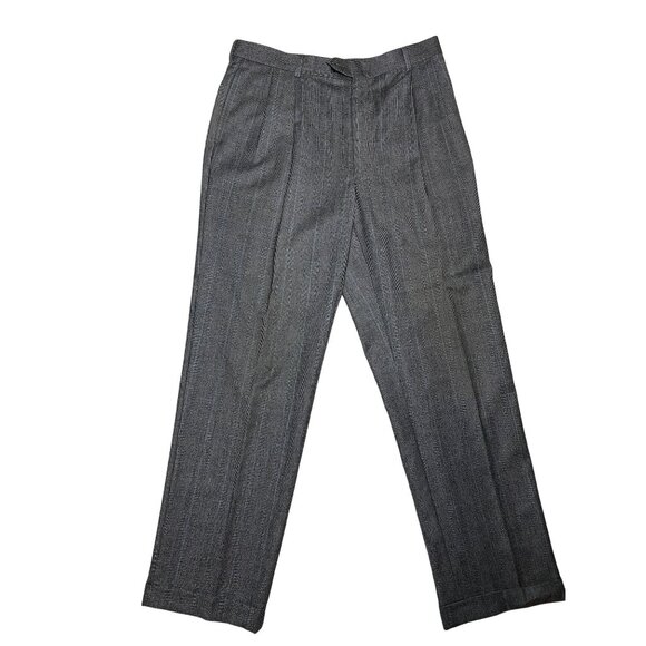 Windowpane Flannel Soft Wool Fall/Winter Mens Dress Pants w35x32 NWOT - Picture 2 of 4